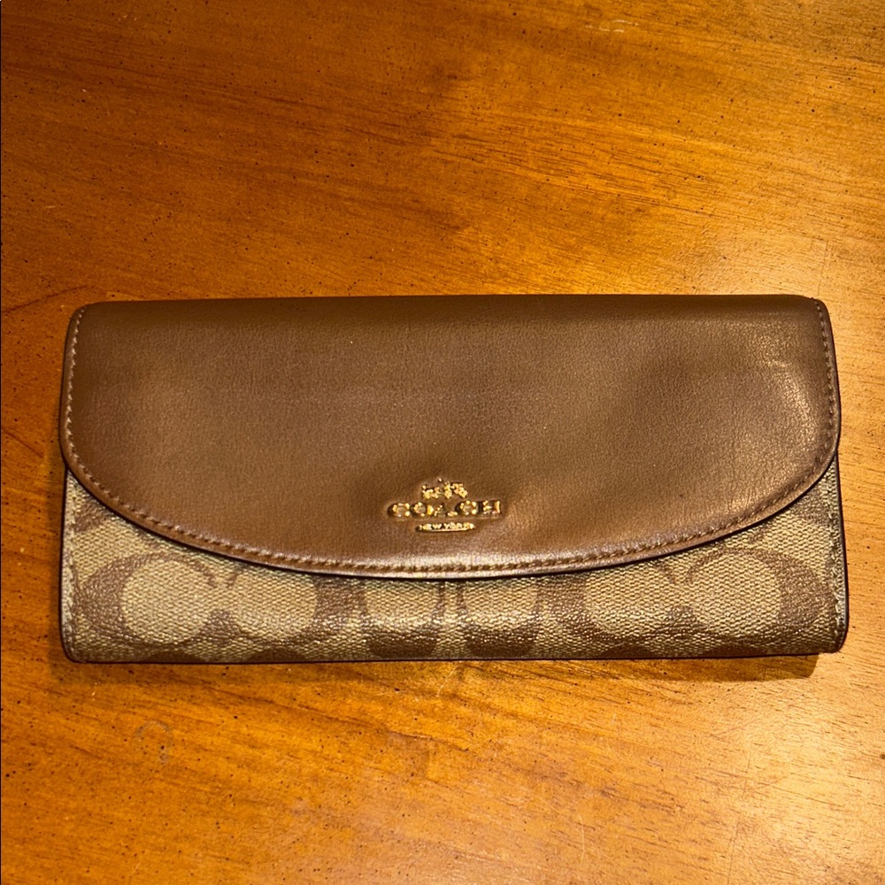 Coach Brown Leather Signature Wallet
